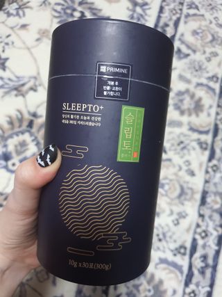 프리마인 자체 기업부설 연구소에서 찾아낸 건강한 수면의 비밀.  슬립토 플러스 30포 — 5점을 준 리뷰어가 2021년 10월 올린 사용 사진