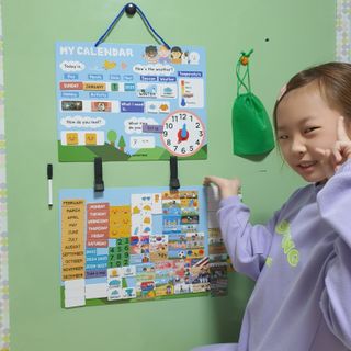 맘트리 133개 자석타일로 만드는 나만의 달력, 마이캘린더[가이드북포함], 어린이달력 — 5점을 준 리뷰어가 2023년 1월 올린 사용 사진