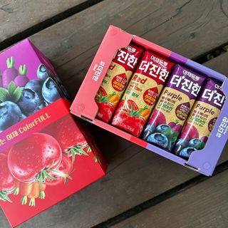 [롯데칠성] 야채듬뿍 더'진한 [롯데칠성] 야채는 이제 COLORFULL! 야채듬뿍  더 진한 레드 4개 +퍼플 4개 (총 8개) — 5점을 준 리뷰어가 2023년 6월 올린 사용 사진