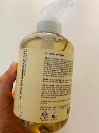 빅그린 안티 헤어로스 탈모 카렌듈라 바이옴 샴푸 500ml (지성두피용) — 4점을 준 리뷰어가 2022년 7월 올린 사용 사진