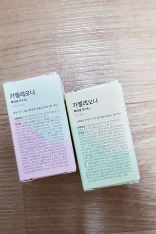 건강누리인터내셔날 카멜레오나 마스크 스틱팩 미네랄부스터 [2종 SET] 샤이닝라이즈(피부톤UP)/톡스릴리프(피부진정) — 4점을 준 리뷰어가 2022년 7월 올린 사용 사진