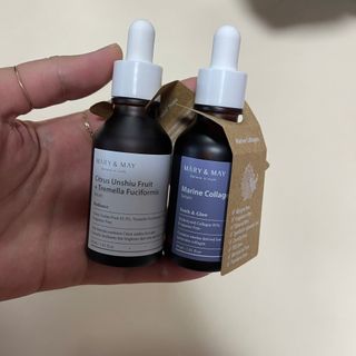 마리엔메이 히알루로닉스 세럼 ,나이아신아마이드 모과 세럼, 마린콜라겐 세럼, 청귤 흰목이버섯 추출물 세럼 — 4.5점을 준 리뷰어가 2021년 10월 올린 사용 사진