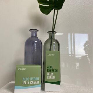 김정문알로에 큐어 큐어 알로에 리프레쉬 젤리 세럼, 큐어 알로에 하이드로 젤리 크림 — 4.5점을 준 리뷰어가 2021년 3월 올린 사용 사진