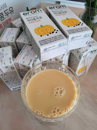 이롬 황성주 박사의 국산콩 두유 검은콩 단호박 — 5점을 준 리뷰어가 2021년 2월 올린 사용 사진