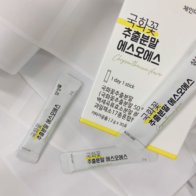 국화꽃 추출분말 에스오에스 곡류효소 과일채소 17종 혼합 분말 스틱 리뷰 사진