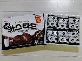 롯데제과 까망카스타드 더블초코 — 5점을 준 리뷰어가 2021년 5월 올린 사용 사진