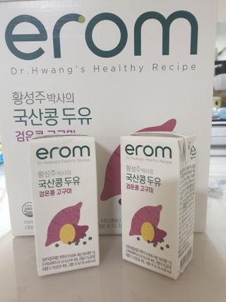 이롬 erom 황성주 박사의 국산콩 두유 검은콩 고구마 — 5점을 준 리뷰어가 2021년 2월 올린 사용 사진