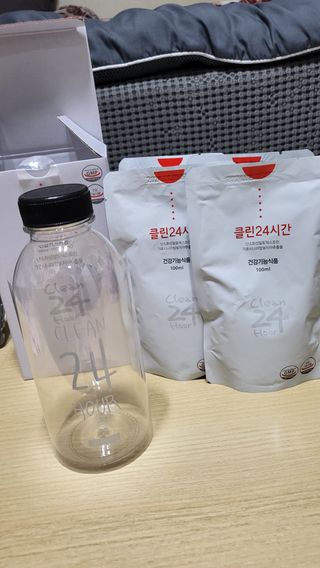 클린24시간 1BOX(5포) + 전용보틀(500ml) — 5점을 준 리뷰어가 2022년 10월 올린 사용 사진