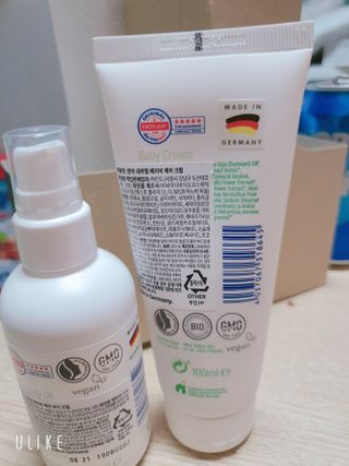 mom e 맘이 내추럴 베이비 케어 크림+바디오일 — 5점을 준 리뷰어가 2021년 2월 올린 사용 사진