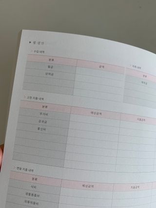 리훈 오늘쓰임 가계부 1년용 — 5점을 준 리뷰어가 2021년 5월 올린 사용 사진