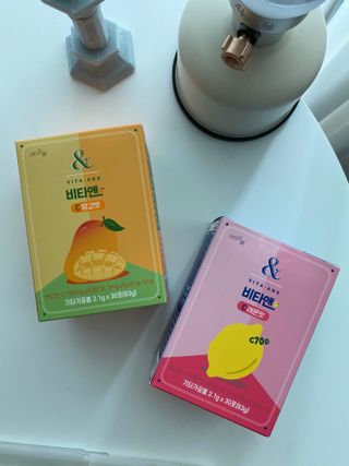 비타앤C 레몬맛, 망고맛 — 5점을 준 리뷰어가 2021년 7월 올린 사용 사진