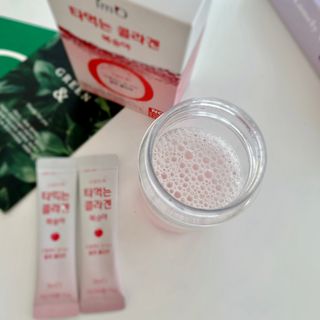 [음료수 대신 가능!]  빠르게 흡수되는 아임오 타먹는 콜라겐 1박스 — 5점을 준 리뷰어가 2023년 3월 올린 사용 사진