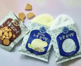 딜라이트 프로젝트  달콤한 눈꽃 간식세트( 눈꽃 솜사탕 / 레몬라임 솜사탕 / 달고나 총 7EA+스마트톡 증정) — 5점을 준 리뷰어가 2022년 5월 올린 사용 사진