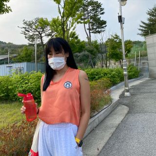 [스테이피플] SILKY SLEEVELESS LOGO TOP — 5점을 준 리뷰어가 2022년 6월 올린 사용 사진