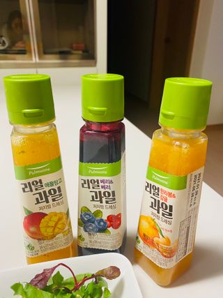[풀무원] 리얼 과일  저지방 드레싱 240g 3종 — 4점을 준 리뷰어가 2021년 2월 올린 사용 사진