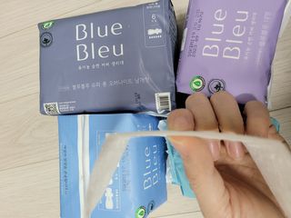 블루블루 유기농 순면 커버 생리대 — 5점을 준 리뷰어가 2021년 2월 올린 사용 사진