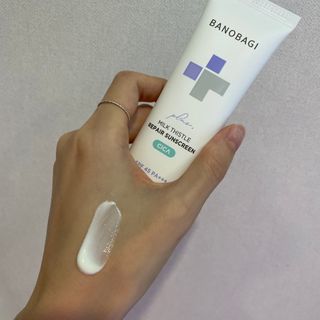 바노바기 코스메틱 바노바기 밀크씨슬 리페어 시카 폼 클렌저 플러스 120ml + 선스크린 플러스 50ml — 5점을 준 리뷰어가 2023년 7월 올린 사용 사진