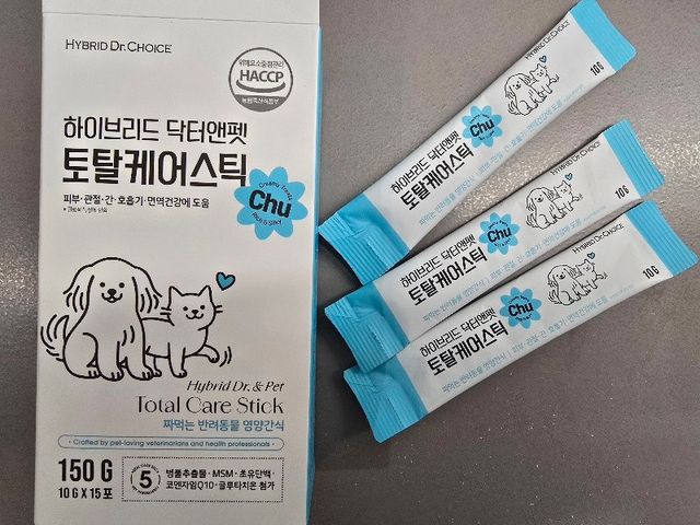 *쿠팡[구매평]닥터앤펫 토탈케어스틱 강아지 고양이 영양제 간식 리뷰 사진