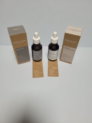 마리엔메이 히알루로닉스 세럼 ,나이아신아마이드 모과 세럼, 마린콜라겐 세럼, 청귤 흰목이버섯 추출물 세럼 — 5점을 준 리뷰어가 2021년 10월 올린 사용 사진