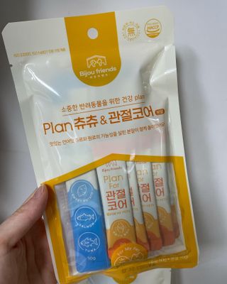 비쥬프렌즈 플랜 츄츄&건강 코어(장/관절/피모 분말) — 5점을 준 리뷰어가 2022년 9월 올린 사용 사진