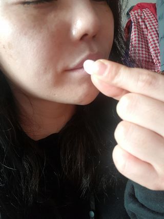 입 냄새 완화에 도움을 주는 에티켓 캔디 복숭아맛 앳캔디 — 4점을 준 리뷰어가 2020년 12월 올린 사용 사진