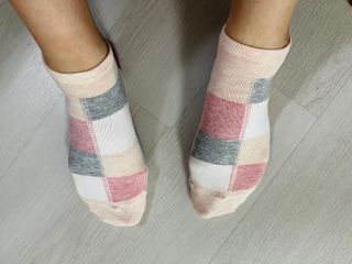 [사이즈가 있는 양말 필로이] 여자 스니커즈 발목 양말 5족 세트【 S, M, L, 】3가지 사이즈 — 4점을 준 리뷰어가 2022년 7월 올린 사용 사진