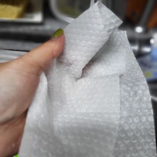 부직포나라 중금속유해물질ZERO 뜯어쓰는 주방 일회용수세미 60매 2매 — 5점을 준 리뷰어가 2022년 10월 올린 사용 사진
