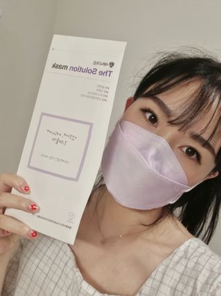 [이지아 마스크] 애니가드 더솔루션마스크 KF80 대형 컬러 4종 — 5점을 준 리뷰어가 2021년 6월 올린 사용 사진