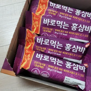 씨알푸드 건강기능식품 6년근 홍삼 함유, 바로먹는 홍삼바 30g 12개입 — 5점을 준 리뷰어가 2022년 3월 올린 사용 사진