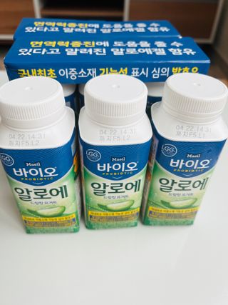 LIVE 매일바이오 알로에 드링킹 요거트 — 5점을 준 리뷰어가 2022년 4월 올린 사용 사진