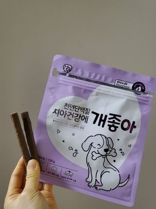 My Pet Care 천연단백질 치아건강에 개좋아 — 4점을 준 리뷰어가 2021년 1월 올린 사용 사진