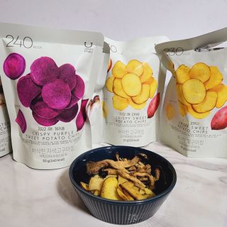 딜라이트 프로젝트 바삭한 원물칩 3종 고구마칩, 자색고구마칩, 느타리버섯칩 [총 6봉지] — 5점을 준 리뷰어가 2022년 3월 올린 사용 사진