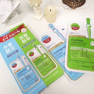 메디힐 올리브영 1등 마스크팩 워터마이드팩 2매 + 티트리팩 2매 기획세트 — 5점을 준 리뷰어가 2021년 3월 올린 사용 사진