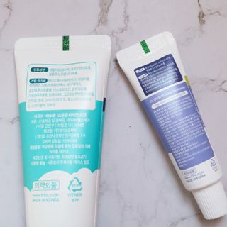 닥터데디스 안심불소 튼튼치약(청포도, 민트 중 택 1) 60g + 여행용 미니 치약 15g — 5점을 준 리뷰어가 2022년 7월 올린 사용 사진