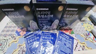 참앤들황토농원 국내산 흑염소를 정성스럽게 담은, 프리미엄 흑염소 진액 70ml x 30포 1박스 — 5점을 준 리뷰어가 2023년 1월 올린 사용 사진