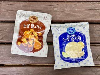 딜라이트 프로젝트  달콤한 눈꽃 간식세트( 눈꽃 솜사탕 / 레몬라임 솜사탕 / 달고나 총 7EA+스마트톡 증정) — 5점을 준 리뷰어가 2022년 5월 올린 사용 사진