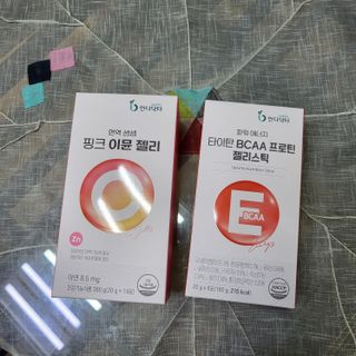 인디닥터 면역 생생 핑크 이뮨 젤리 + 타이탄 BCAA 프로틴 젤리스틱 — 4점을 준 리뷰어가 2022년 4월 올린 사용 사진