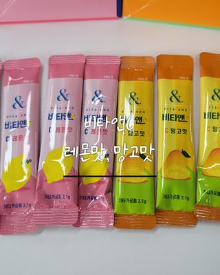 비타앤C 레몬맛, 망고맛 — 5점을 준 리뷰어가 2021년 4월 올린 사용 사진