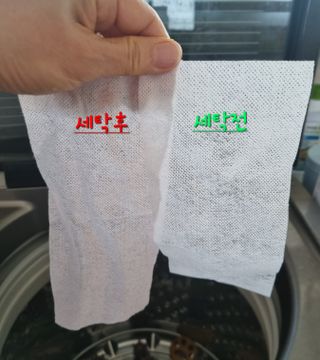 [올가드] 이염방지 세탁시트(100매입) 1BOX — 5점을 준 리뷰어가 2023년 2월 올린 사용 사진