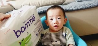 오브맘 밤 프리미엄 아기 기저귀 팬티형 밴드형 — 5점을 준 리뷰어가 2021년 1월 올린 사용 사진