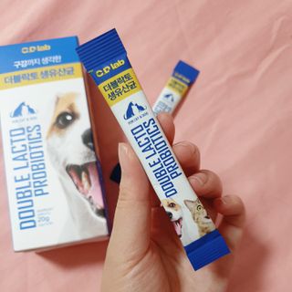 씨디랩 구강에서 장까지 한 번에 관리하는 더블락토 강아지 고양이 유산균 — 5점을 준 리뷰어가 2021년 6월 올린 사용 사진