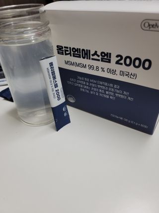 바른비타민 옵티엠에스엠2000 1박스 60포 관절 연골 복합건강기능식품 — 5점을 준 리뷰어가 2021년 6월 올린 사용 사진