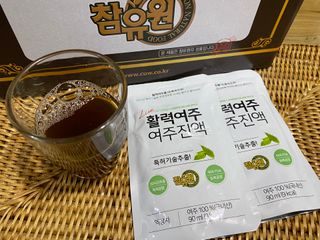 참유원 특허제조 활력 여주진액 여주즙 50포 — 5점을 준 리뷰어가 2022년 1월 올린 사용 사진