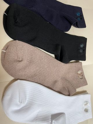 [사이즈가 있는 양말 필로이] 남/여 골지 발목 양말 4족 세트 남【S, M, L, XL】여【S, M, L】_컬러 랜덤 — 5점을 준 리뷰어가 2022년 6월 올린 사용 사진