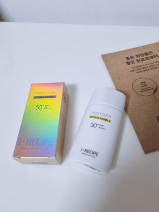 아이레시피 모이스트터치 스포츠 선밀크 50ml (SPF50+ PA+++) — 5점을 준 리뷰어가 2023년 4월 올린 사용 사진