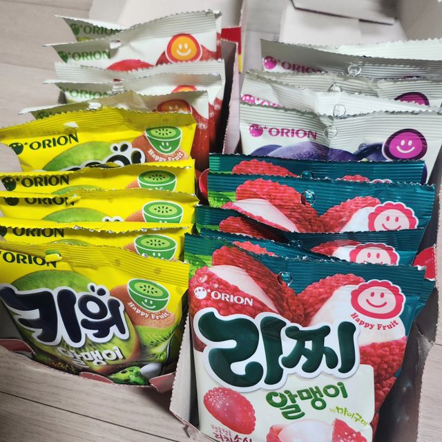 알맹이 4종(포도,자두,리찌,키위) 리뷰 사진