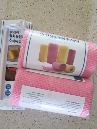 위케어 일회용 향균 수세미 50매 2롤 세트 총 100매 Pink — 5점을 준 리뷰어가 2021년 2월 올린 사용 사진
