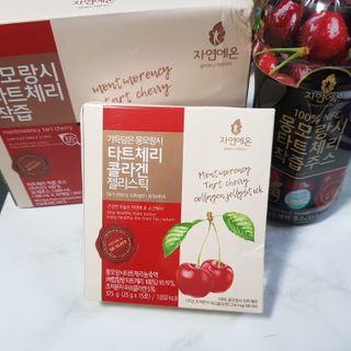 자연에온 몽모랑시 타트체리 3종 세트 구성 - 저분자콜라겐젤리, NFC 착즙주스 — 5점을 준 리뷰어가 2021년 7월 올린 사용 사진
