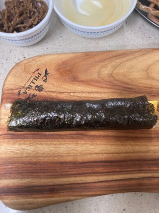 해풀잎 누구나 김밥*1ea [(혼합야채 35g *1ea,  김밥김 (5g, 5ea),  양념간장 (6g, 5ea), 참기름(5g, 2ea)] — 5점을 준 리뷰어가 2022년 7월 올린 사용 사진