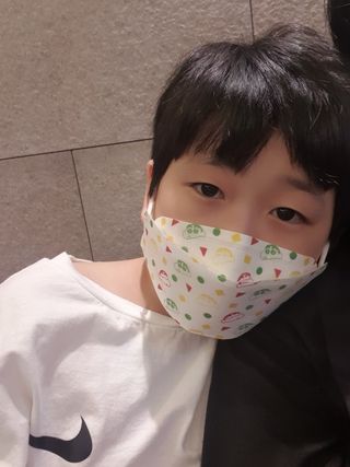 [숨그림] 3D 입체형, 짱구, 무직타이거, 빨강머리앤 우리아이 그리고 내가 쓰는 믿을수있는 케릭터 마스크 — 5점을 준 리뷰어가 2021년 9월 올린 사용 사진
